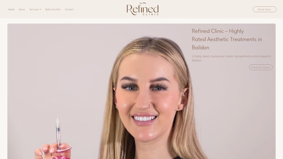 Refined Clinic Baildon website built by ShiftWeb
